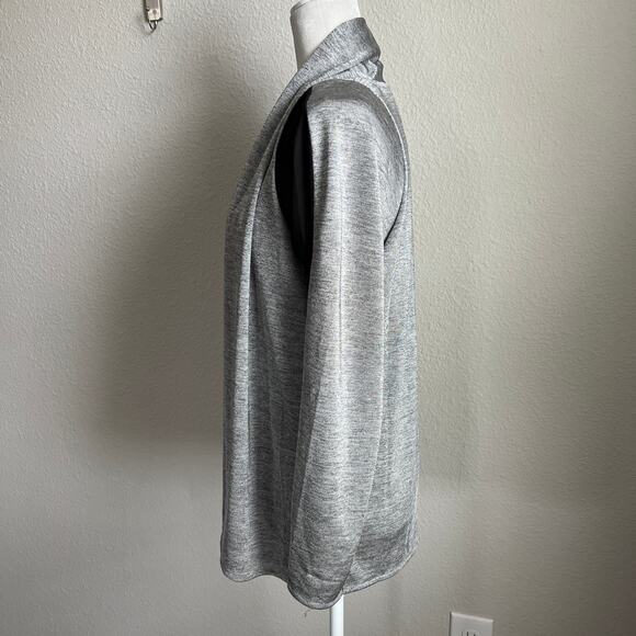 DKNY Gray Open Front Long Sleeve Performance Sweater Women's S Sheer Side Stripe - Picture 3 of 7